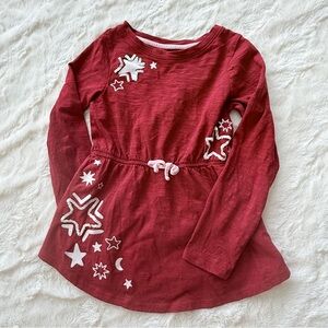 💜NWOT Lands' End Girl red long sleeve dress Sz S6-7 AG